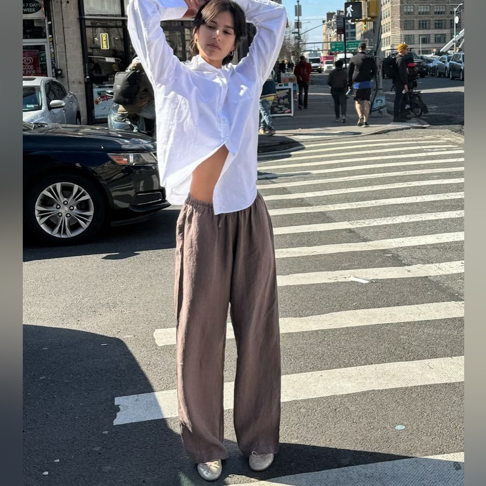 Djerf Avenue Brown Wide-Leg Pants